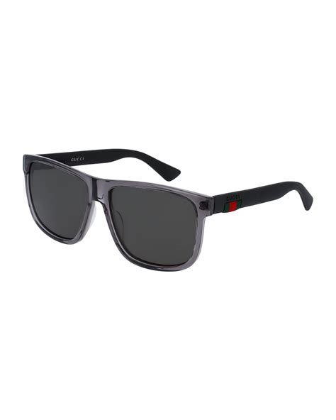 gucci polarized square acetate sunglasses gray|gucci 60mm aviator sunglasses.